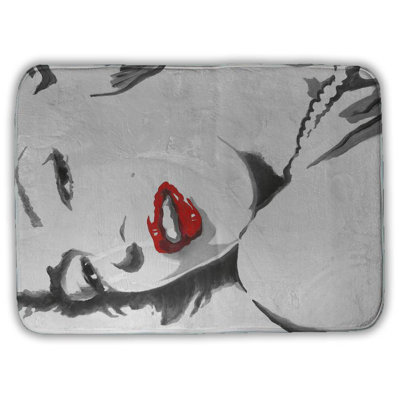 Marilyn monroe outline style Bath Mat with Non-Slip Backing - Quick Dry Memory Foam Bathroom Rug - Absorbent - Modern Plush Spa-Style - Machine Washable