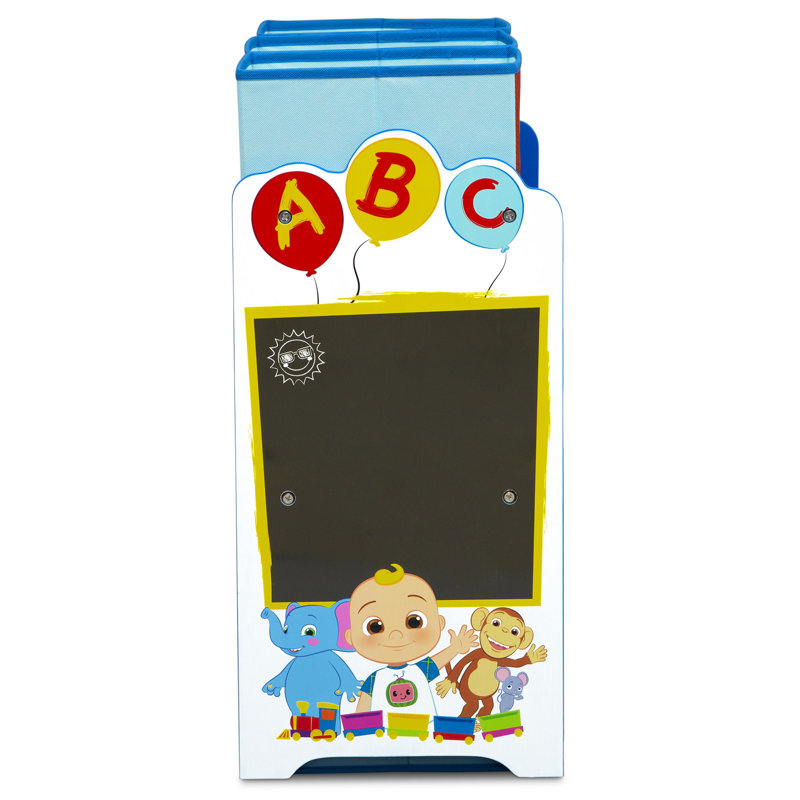 CoComelon Blue Wooden 6-Bin Toy Storage Organizer