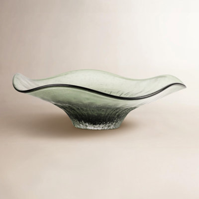 16" Inmar Green Glass Bowl