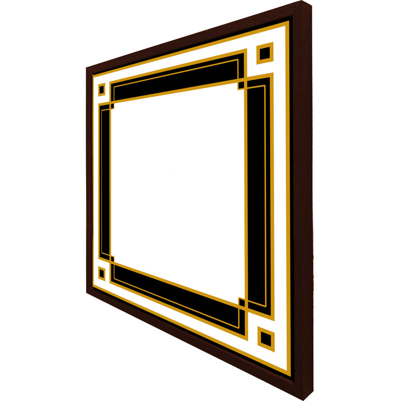 Reppert Art Deco Black & Gold - Single Picture Frame Print, Black Framed, 41cm H x 41cm W x 4cm D