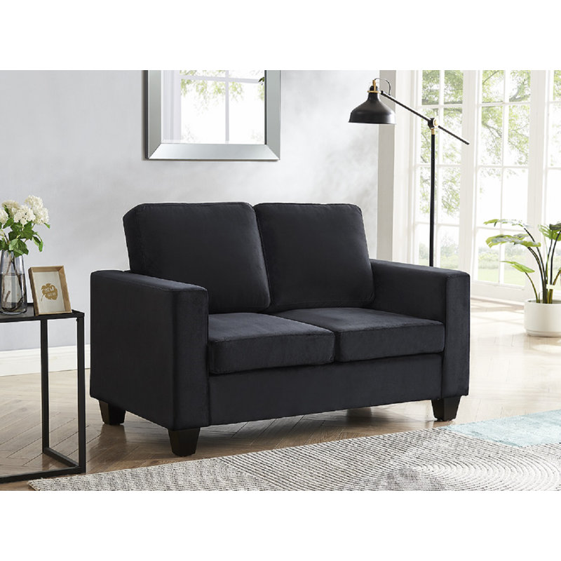 Keiah 2 Seater Velvet Sofa, Black