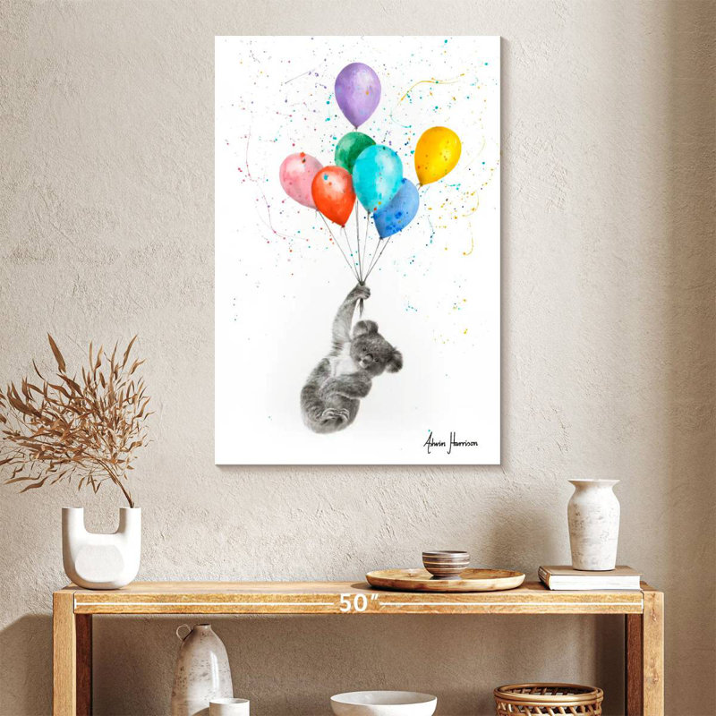 Brampt The Koala And The Balloons, 24" H x 16" W