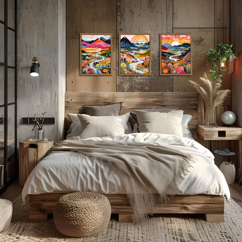 Art mural en bois Boho
