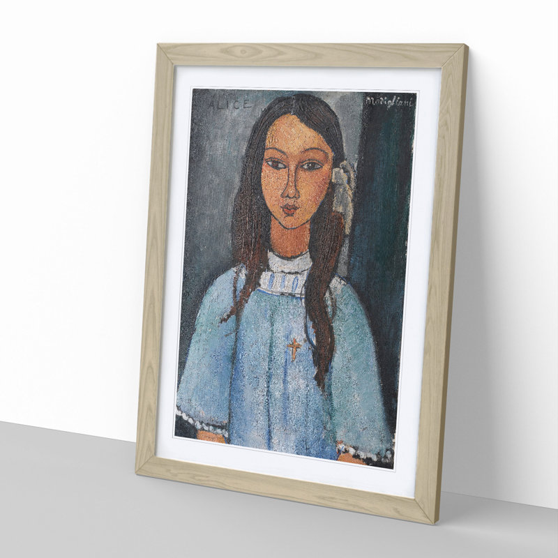 Alice by Amedeo Modigliani - Framed Print, 48cm H x 36cm W x 2cm D, Oak Framed