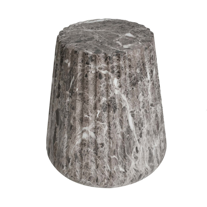 Outdoor Cleme Carved Side Table, Brown