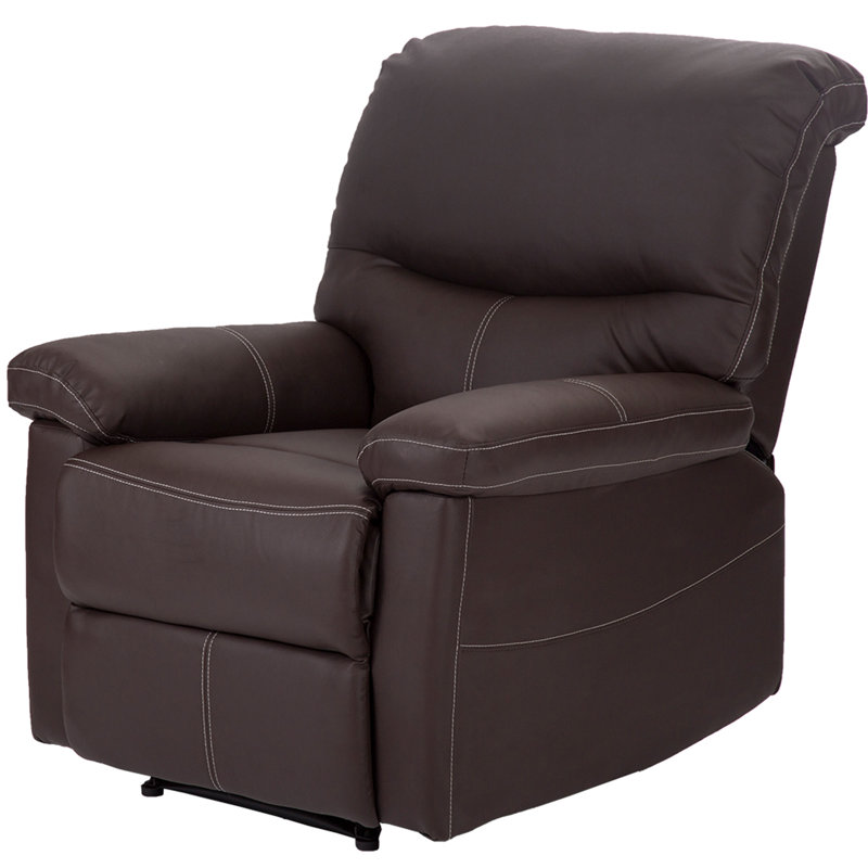 Fauteuil inclinable électrique 33 po de largeur, Similicuir brun