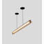Nubis Linear Pendant - Dark Stained Walnut - Black Canopy - Split Canopy - Integrated LED - 4000K-534457
