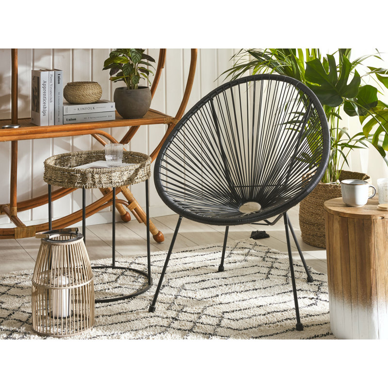 Broseley Wicker Outdoor Lounge Chair, Black