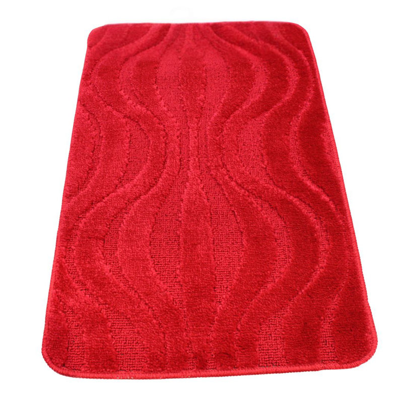 Polypropylene Plastic Bath Mat, Burgundy