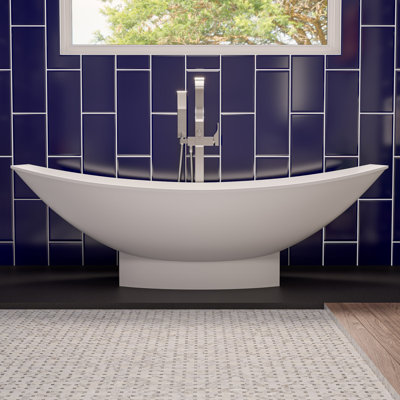 Baignoire de trempage autoportante en matériau solide 71 po x 32 po
