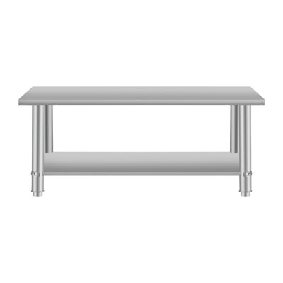 Table de cuisine de 60 po x 24 po en acier inoxydable avec tablette inférieure pour un usage domestique, hauteur de 35,5 po et tablette de préparation de restaurant utile de 60 po x 24 po, espace de travail confortable