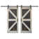 Paneled Wood K Series Double Barn Door with Installation Hardware Kit