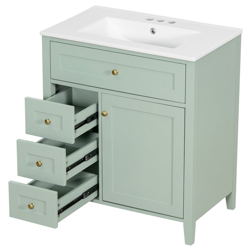 Meuble-lavabo élégant 30 "avec comptoir d'évier, Green