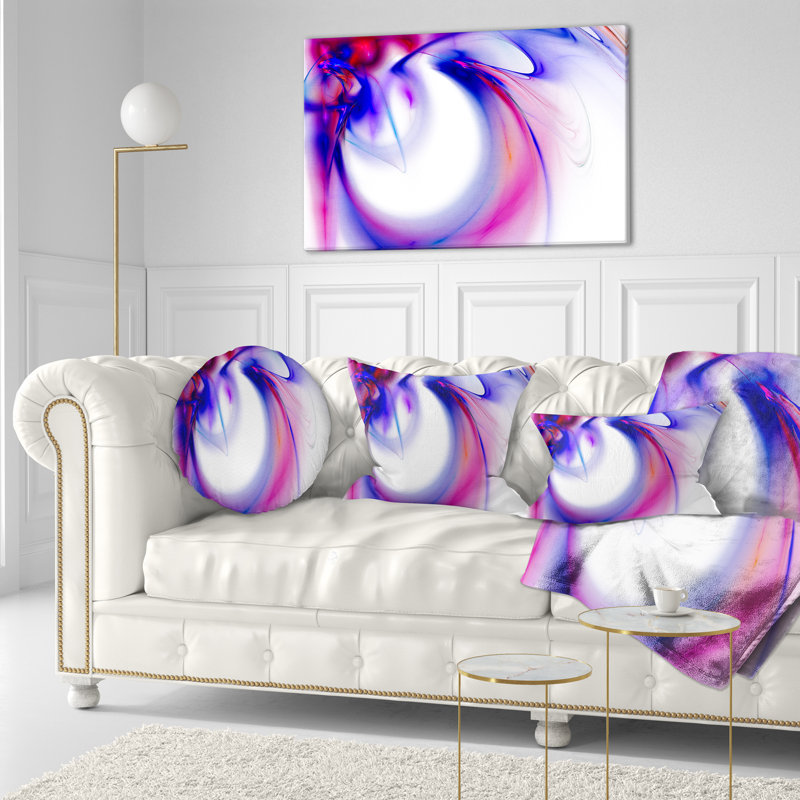 Art abstrait fractal mauve - coussin imprimé abstrait