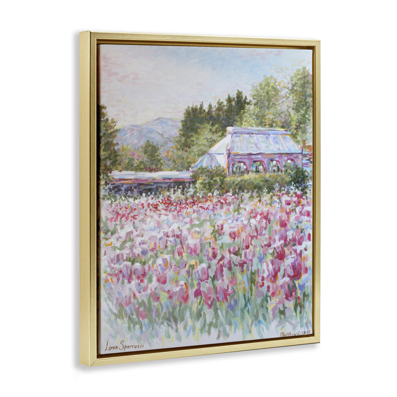 «Fields of Splendor Impressionism Floater», art mural par Linda Sperruche, H 21 po x l 17 po, Doré