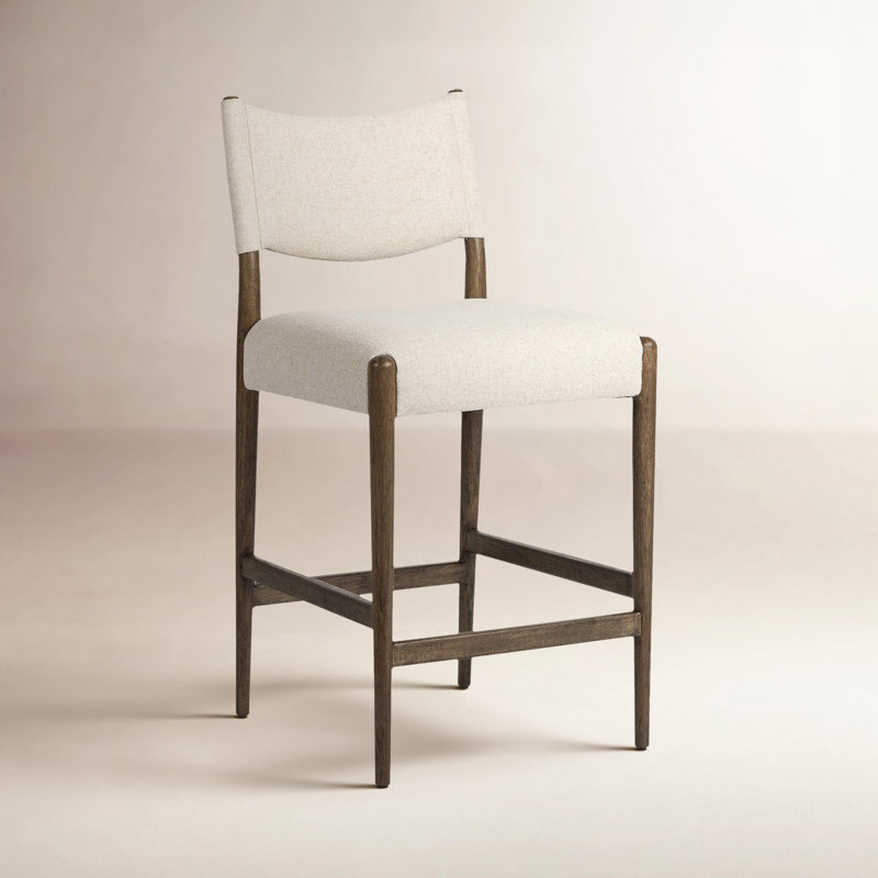 Tara Upholstered Stool, Medium Brown, Antwerp Natural