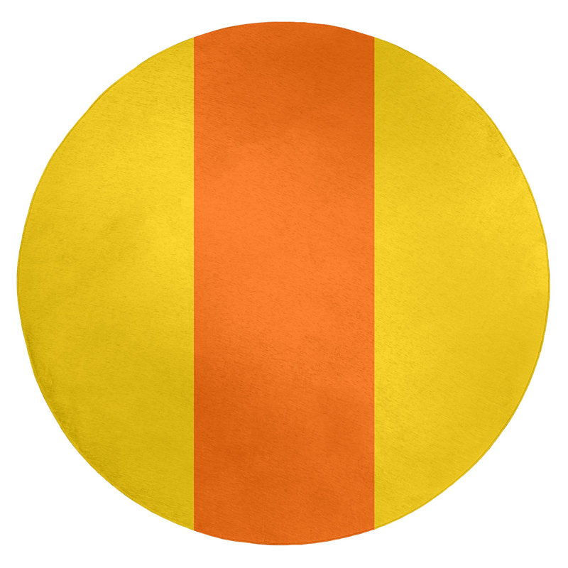 Tapis jaune/orange tissé à plat Miami, Rond 5 pi