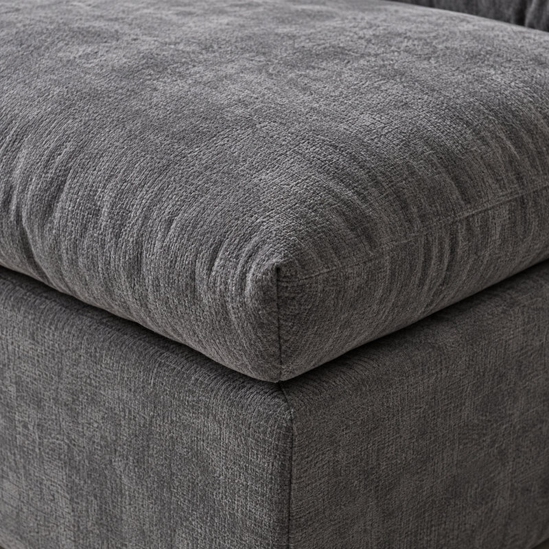 Canapé modulaire 102,39 po avec méridienne convertible en forme de L, canapé d'angle gris en mousse à densité 32