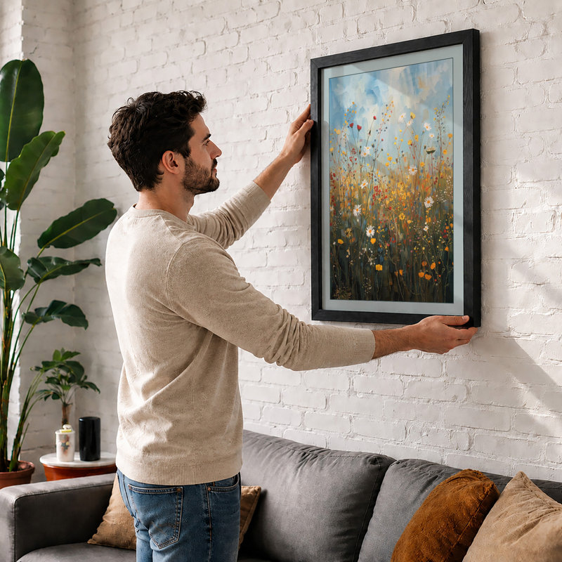 Wildflower Meadow Botanical - Print, Black, A3 - 42.0 x 29.7 cm