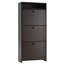 Armoire de rangement pour chaussures mince avec 3 tiroirs rabattables et un plateau de présentation, espresso | Idée de cadeau
