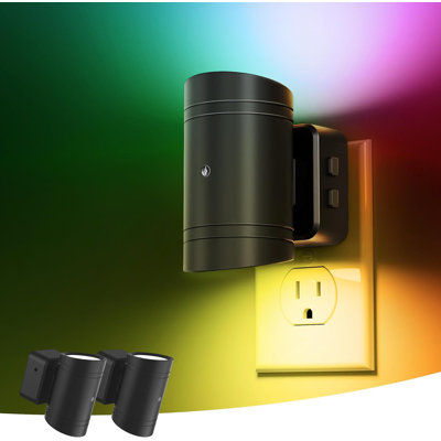 Night Light 2 Pack Plug In Wall Lights Dimmable 3CCT Nightlight For Kids 180 Rotatable 3000K4000k5000k Adjustable With Dusk To Dawn Sensor For Bedroom Bathroom