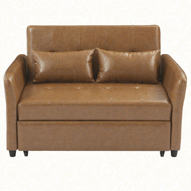 Lit convertible convertible, fauteuil ajustable surdimensionné avec trois ports USB pour les petits espaces, Brun