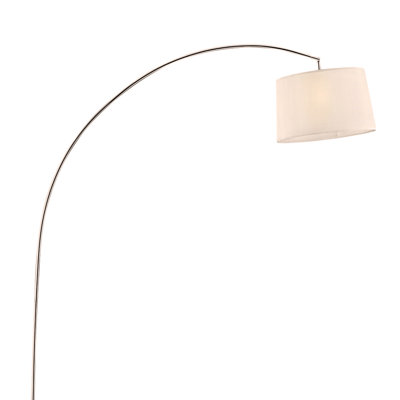 Lampe sur pied 84,5 po en métal avec finition argentée et abat-jour