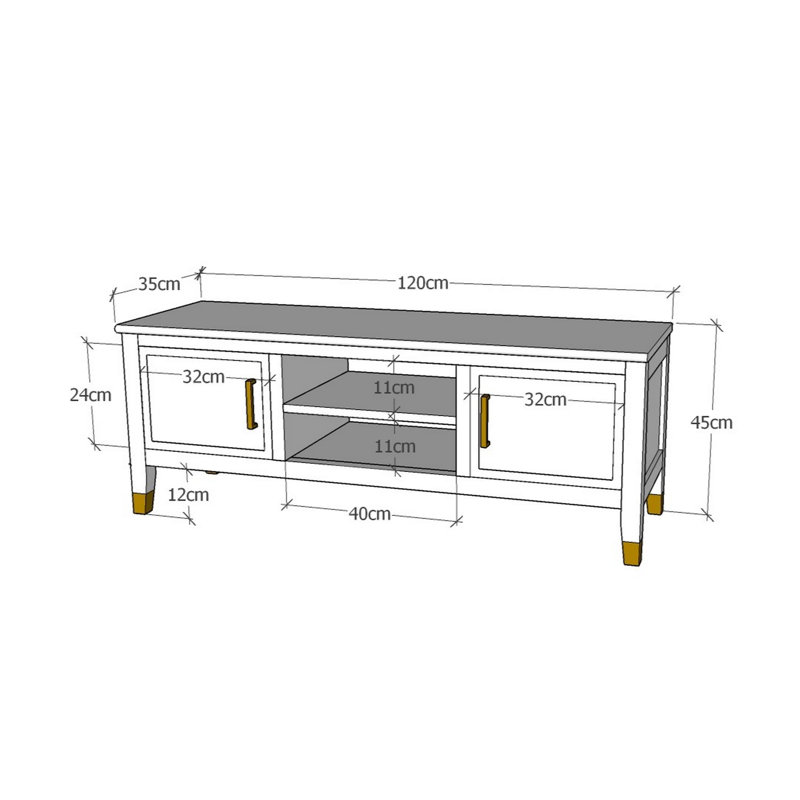 TV Stand for TVs up to 58", Black