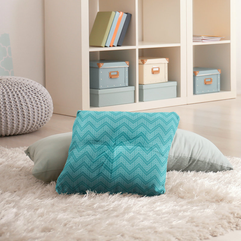 Coussin Rhonda Cheval, 26 po x 26 po, Bleu sarcelle