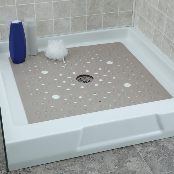Bath Mat Non Slip Bathtub & Shower Mat Square 27X27 Inch Bathroom Mats for  Tub Nonslip Anti Slip, White