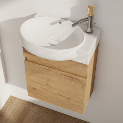 Ensemble de meuble-lavabo mural simple 17 po Shontea