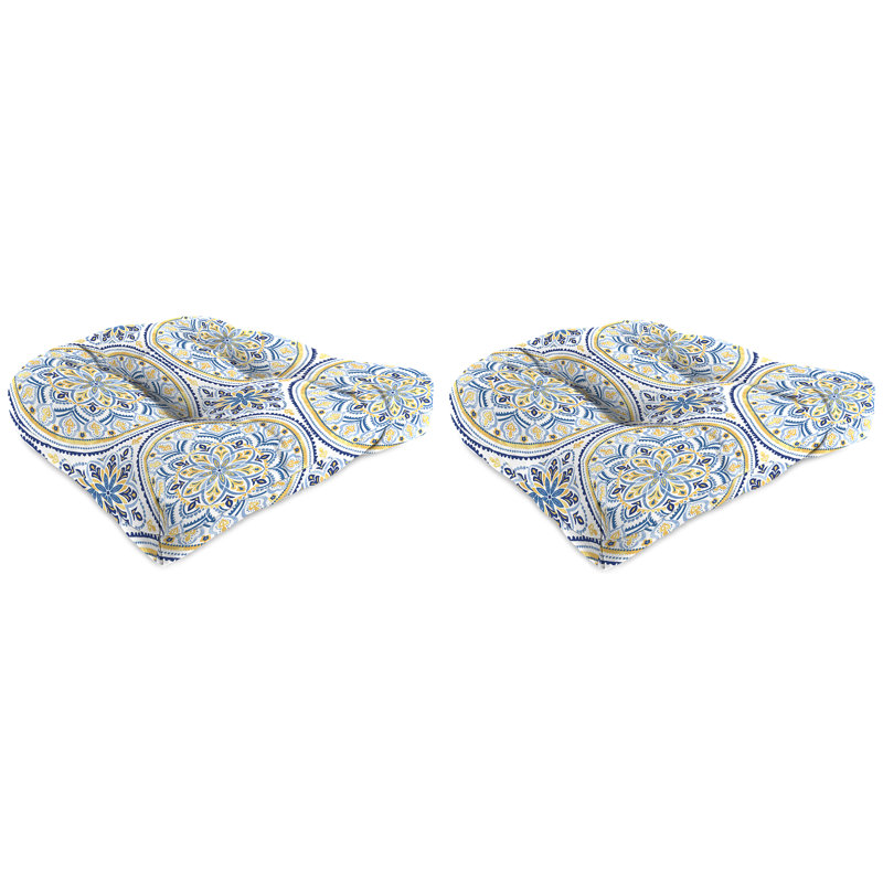 Contoured Outdoor Wicker Seat Cushion, Veranda Hunter Green Polyester