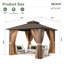 10 pi. L 10 pi. D Pavillon de jardin avec toit en acier galvanisé et structure en métal