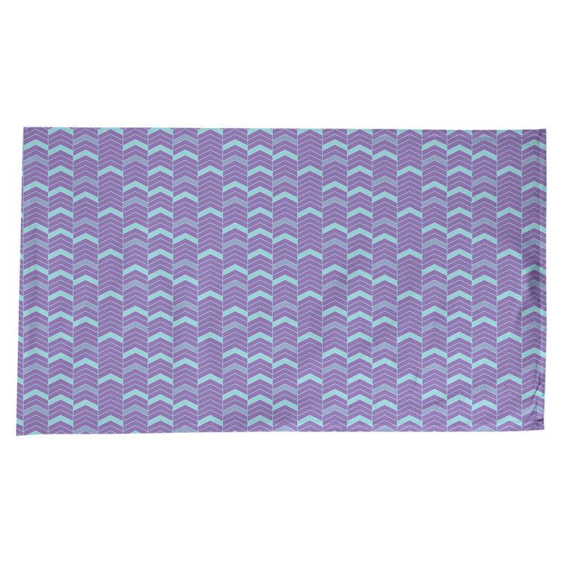 Nappe à chevrons à traits Stephenie, Mauve / bleu sarcelle