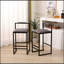 Ensemble de 2 tabourets de bar à hauteur de comptoir avec dossier et pieds en métal modernes sans accoudoirs et chaises rembourrées en polyuréthane gris