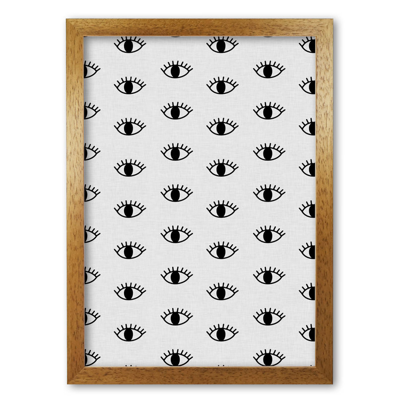 Eyes Open - Print, 85 cm H x 60 cm W x 5 cm D, Honey Oak Frame