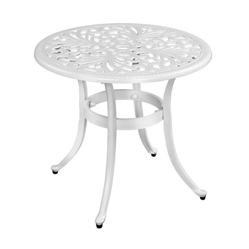 Table d'appoint en aluminium thermolaqué Reinna, Blanc