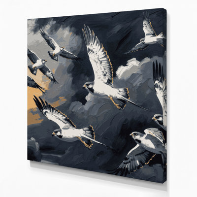 «Birds Northern Harrier», art mural sur toile grise