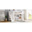 Lit simple avec rangement, bois de pin, design blanc moderne
