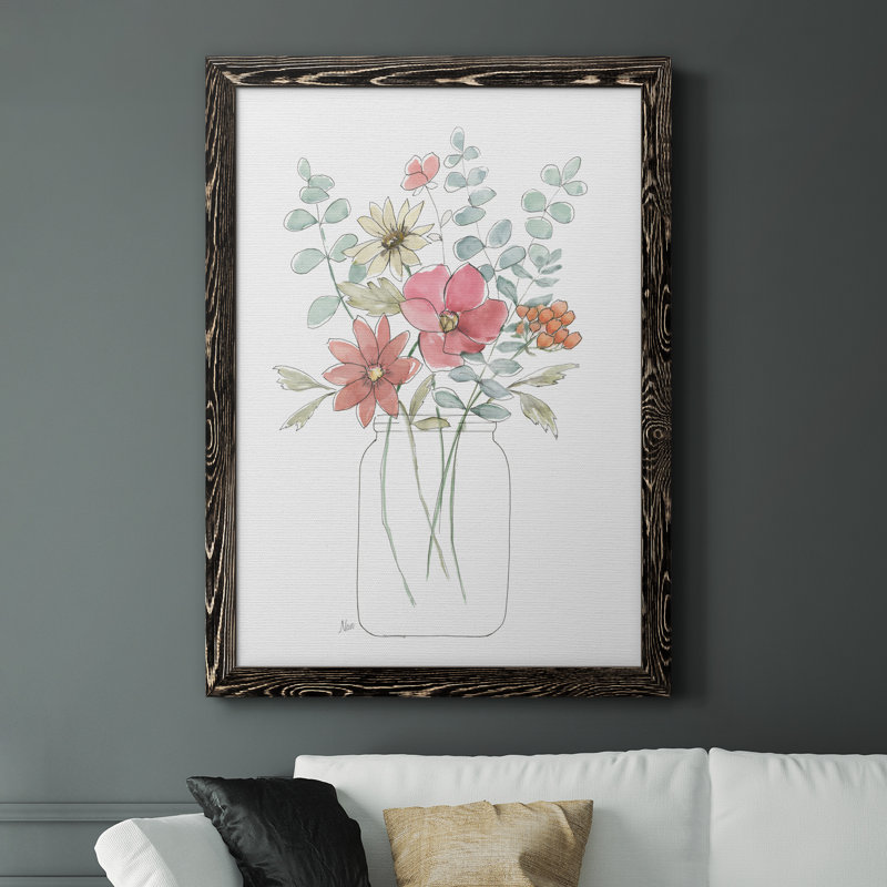 «Whimsical Wildflowers II», reproduction d'art sur toile encadrée, H 37,5 po x l 27,5 po x P 1,5 po, Cadre noir