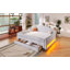 Lit de jour rembourré avec ceinture à DEL, lit gigogne et trois tiroirs pour une vie moderne et fonctionnelle (matelas non inclus)-1631611597