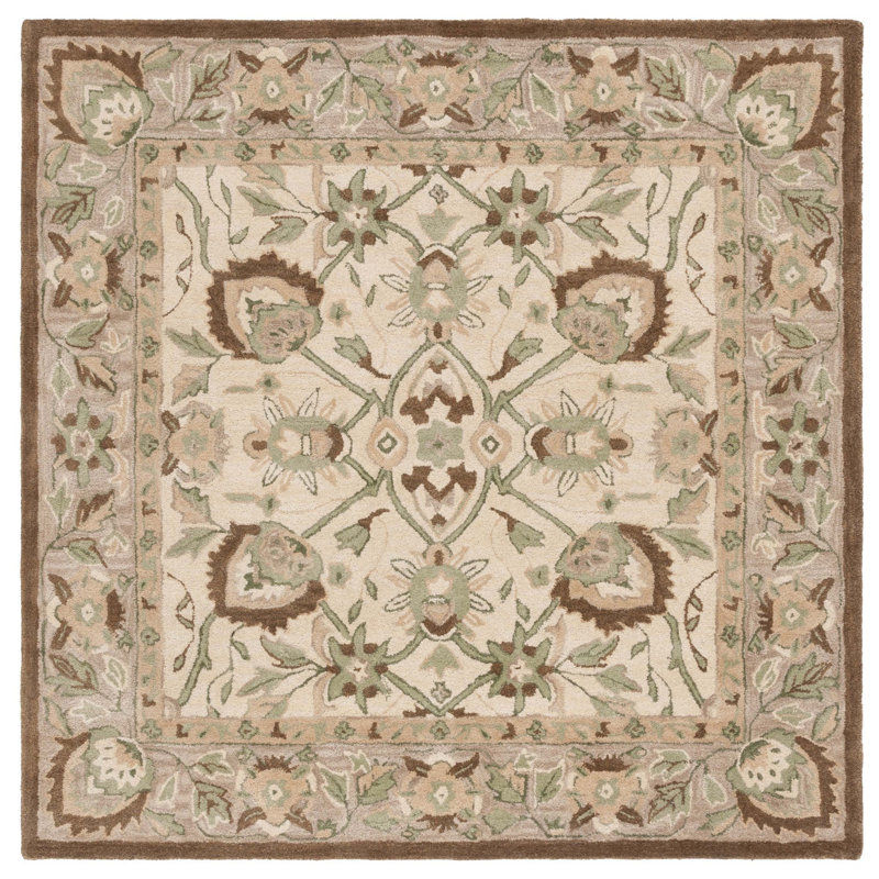 Desmonde Hand Tufted Wool Oriental Rug, Square 6'