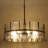 8-Light Dimmable Drum Chandelier with Clear Glass Panels