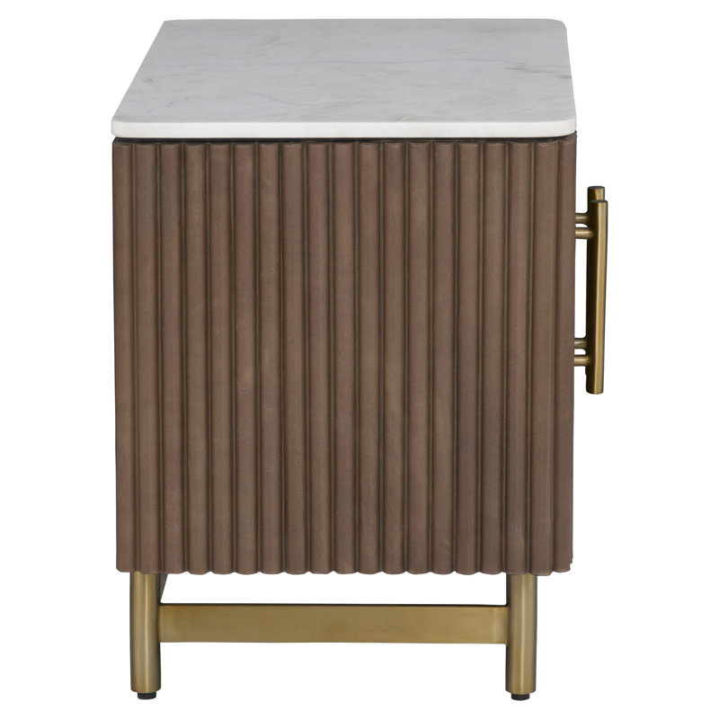 Dimitri Nightstand, White/Brown
