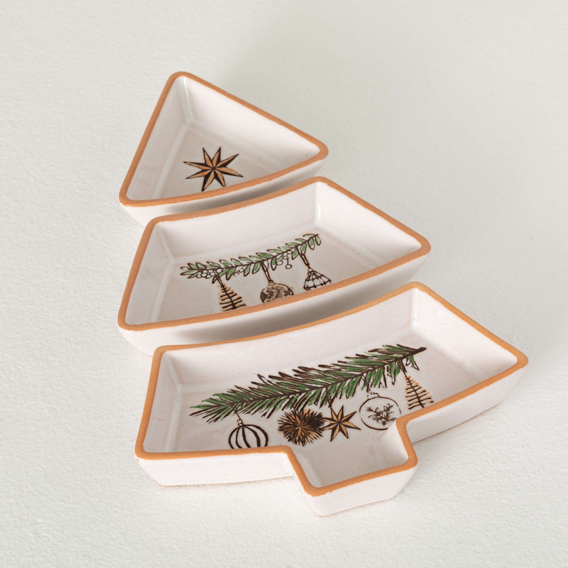 Multicolore plateau de sapin de Noël 3 pièces 11,75 "11,75"