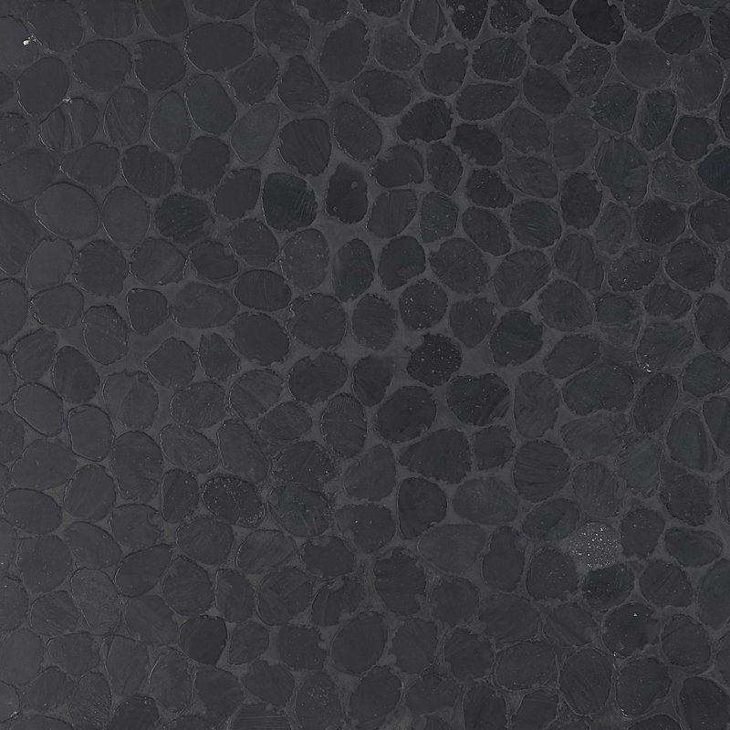 Nature 12x12 Round Honed Natural Stone Mosaic Tile, Alor Black