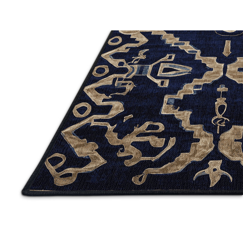 Machine Washable Gray Area Rug, Rectangle 4' x 6'