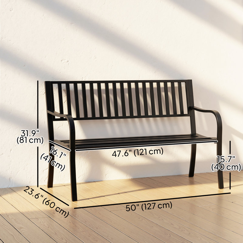 Alvah Stainless Steel Garden Bench