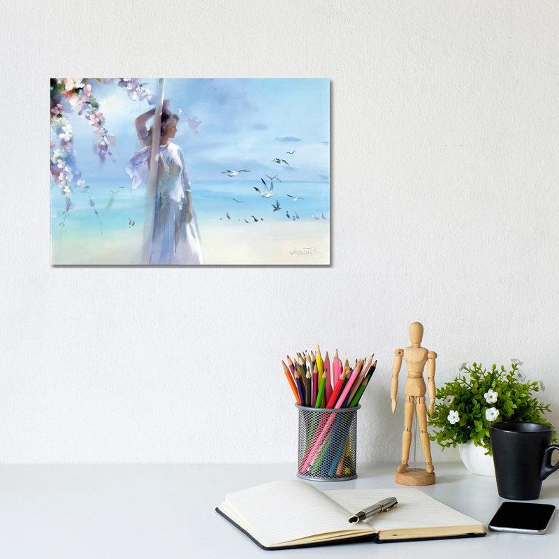 The Beach by Willem Haenraets - Wrapped Canvas Print, 20.32 cm H x 30.48 cm W