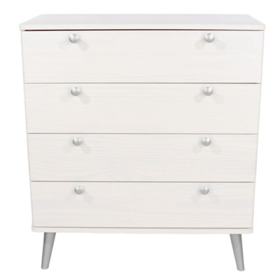 4 Drawer Chest, White Wax Finish